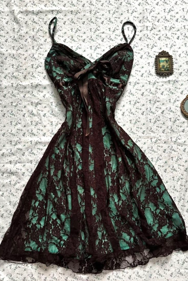 Charming Turquoise Homecoming Dress ,A-Line Spaghetti Straps Lace Short Prom Dress RS940