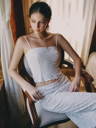 White suspenders cute top hip sexy mid-length skirt homecoming dress R4552