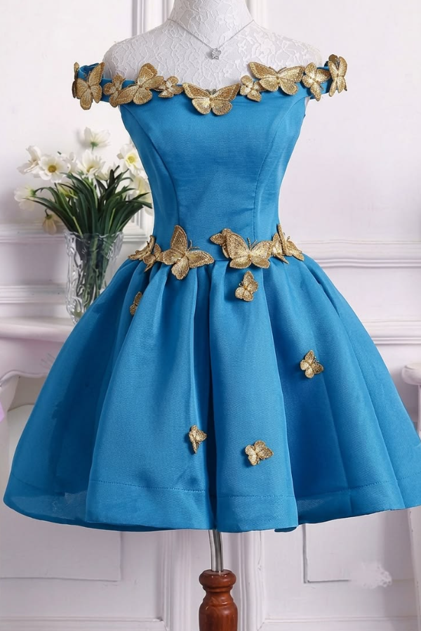 Refined Women's Homecoming Dress Baby Blue Corset Short Prom Dress Party Dress RS2804