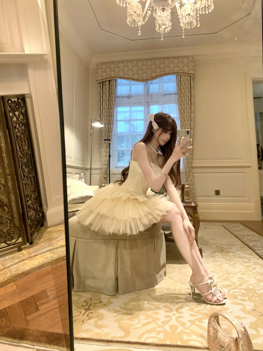 Apricot Strapless Sexy Waisted Puffy Tulle Short Skirt Homecoming Dress R4230