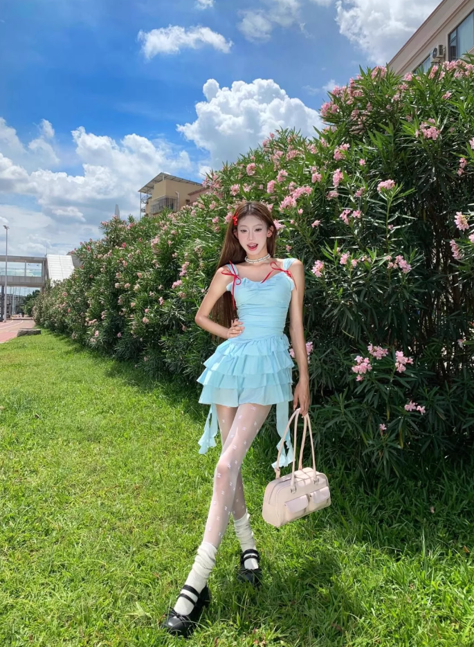 French sweet dress, spicy girl with irregular ruffle edges, summer stunning dress, homecoming dress R2992