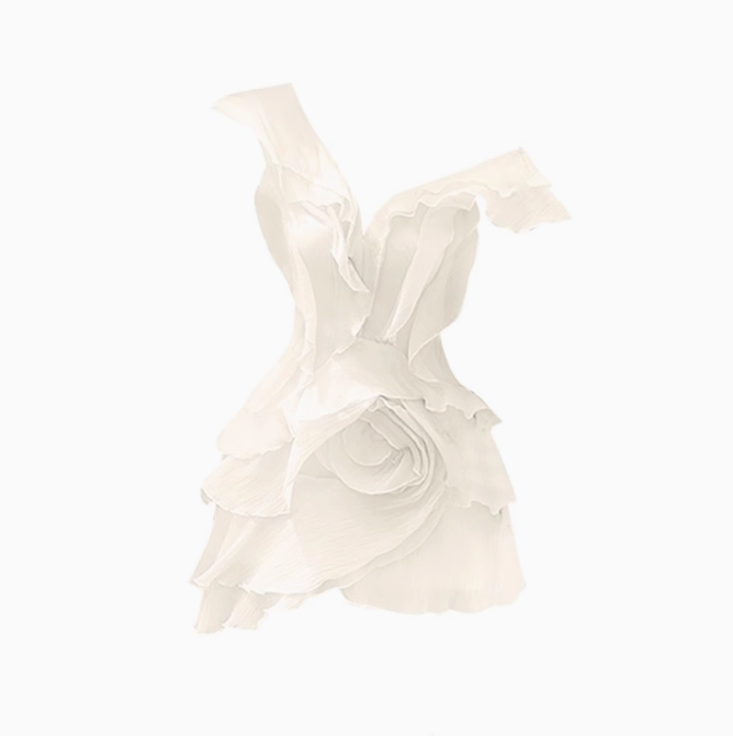 Pure desire style ruffle rose sleeveless dress 2025 elegant fairy holiday dress R1227