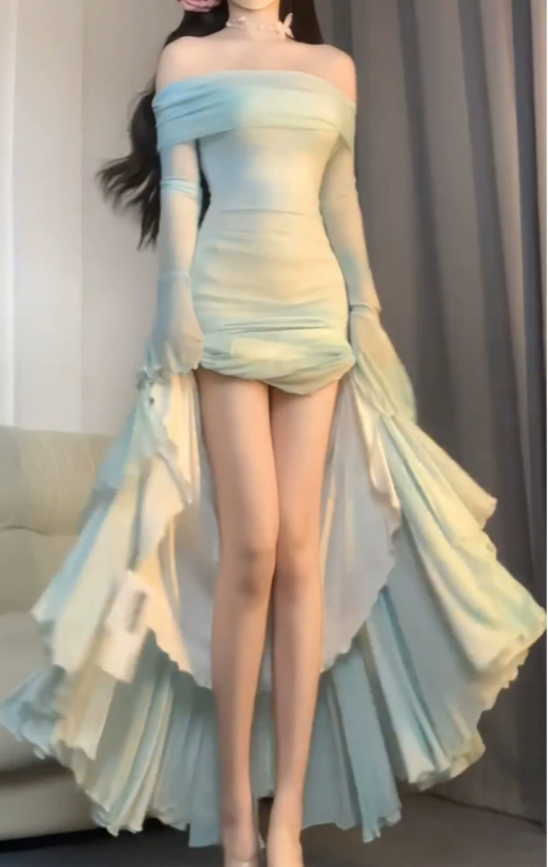 popular beautiful dress off shoulder mermaid dress S5740