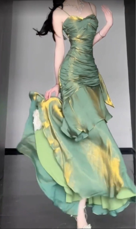 French elegant suspender dress wrapped fairy long party dress S5754