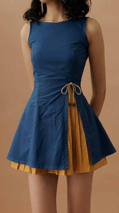 Navy Minimalist Women's Homecoming Dress Patchwork Corset Short Prom Dress Party Dress RS2581