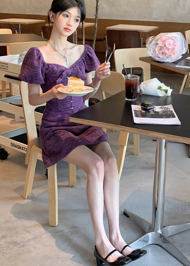 Skirt women's niche design heavy elegant Chanel woven dress R4993