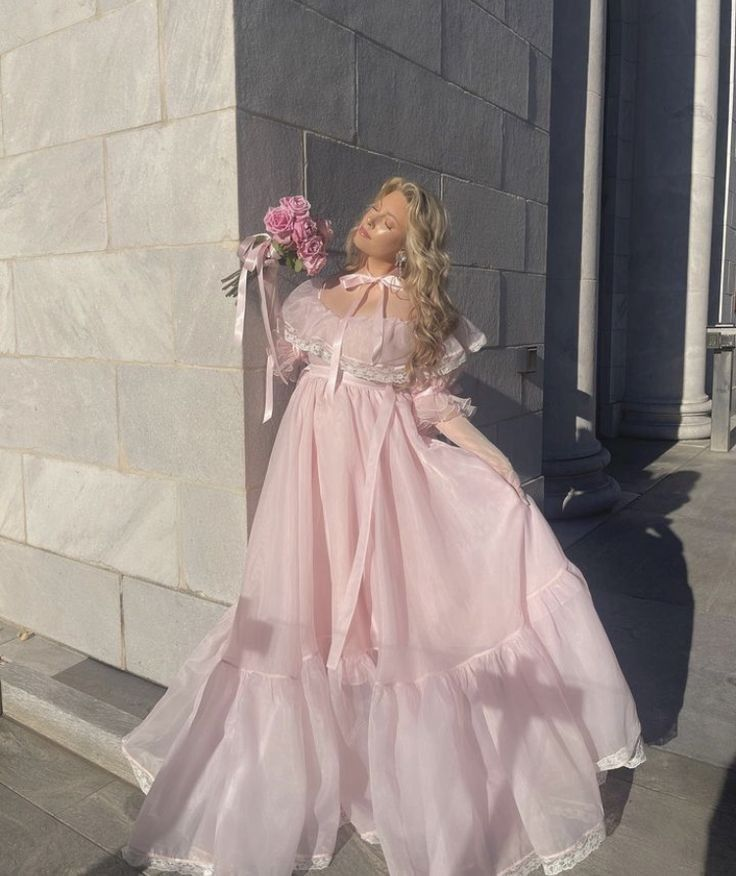 Puffy Tulle Lace Trim Women's Prom Gown Blush Pink Waist Fitted Maxi Evening Dress Party Dress — Fall Outfit 2026 New RS3353