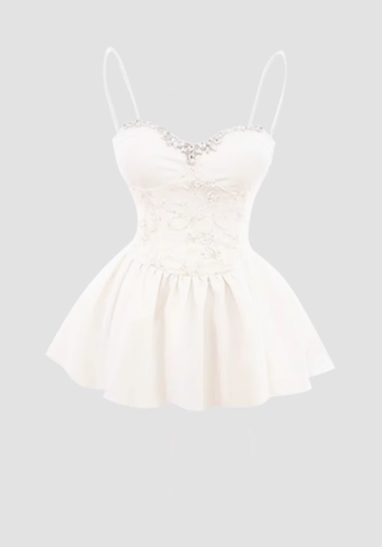 2025 quality waisted puffy flower bud dress with a sense of luxury R1117