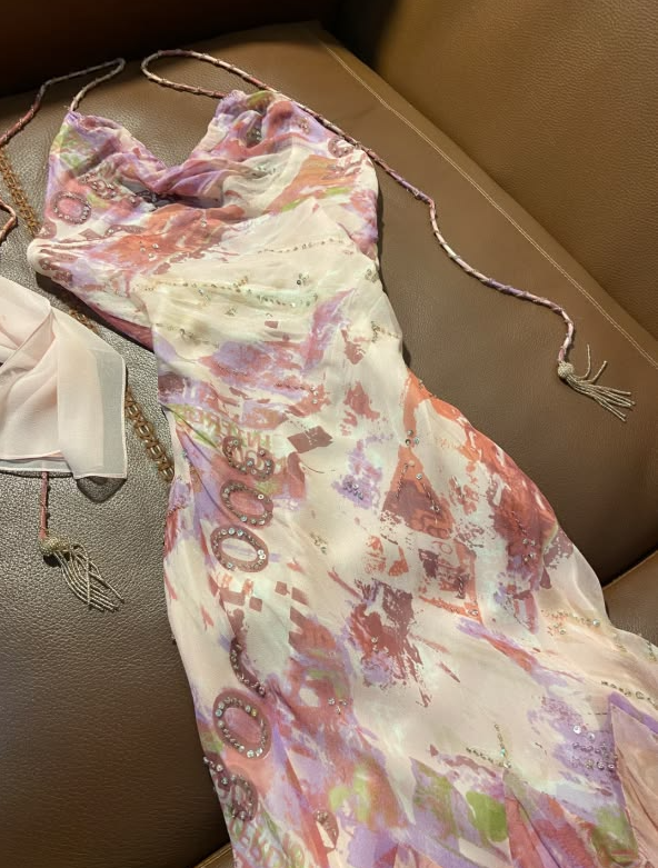 Charming Floral Prom Dress,Sheath Halter Chiffon Frilled Corset Maxi Party Dress Cami Dress RS1048