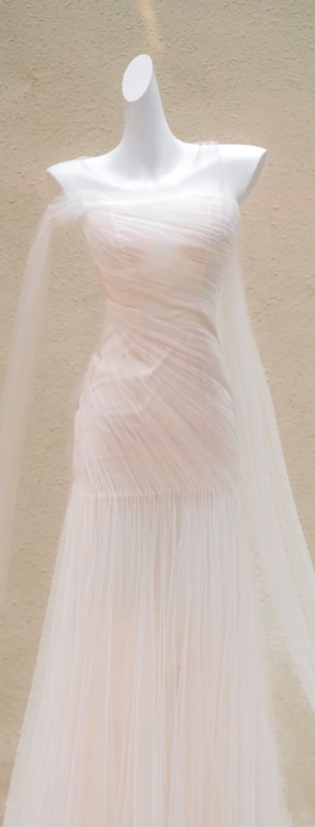 Pink slim waist hip dreamy long dress bridal gown R5740