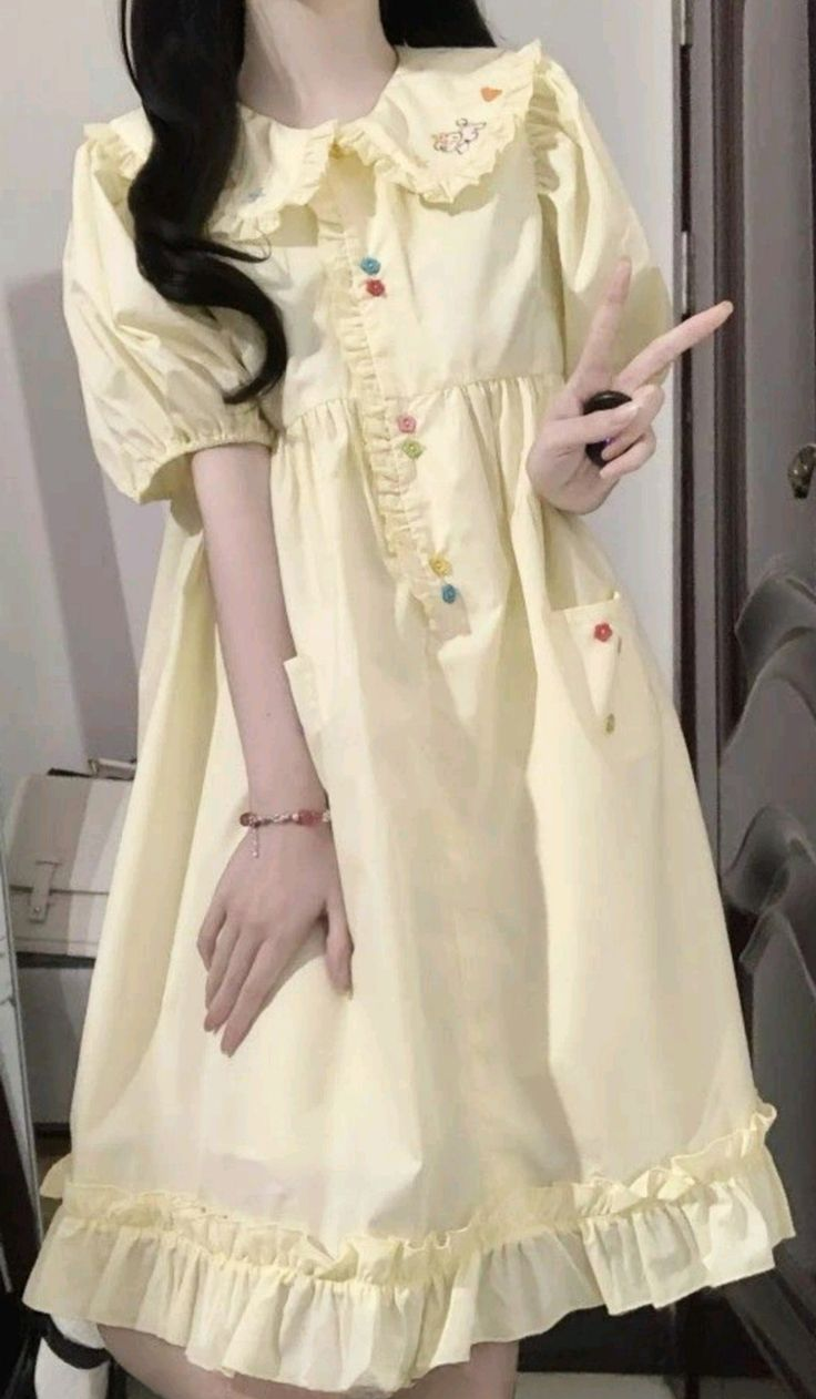 Cute Puff Sleeves Women's Homecoming Dress Pastel Yellow Waist Fitted Short Prom Gown Birthday Dress RS3323