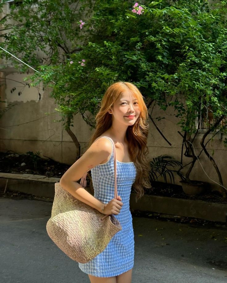 Blue checkered suspenders waist slim short skirt homecoming dress R3346