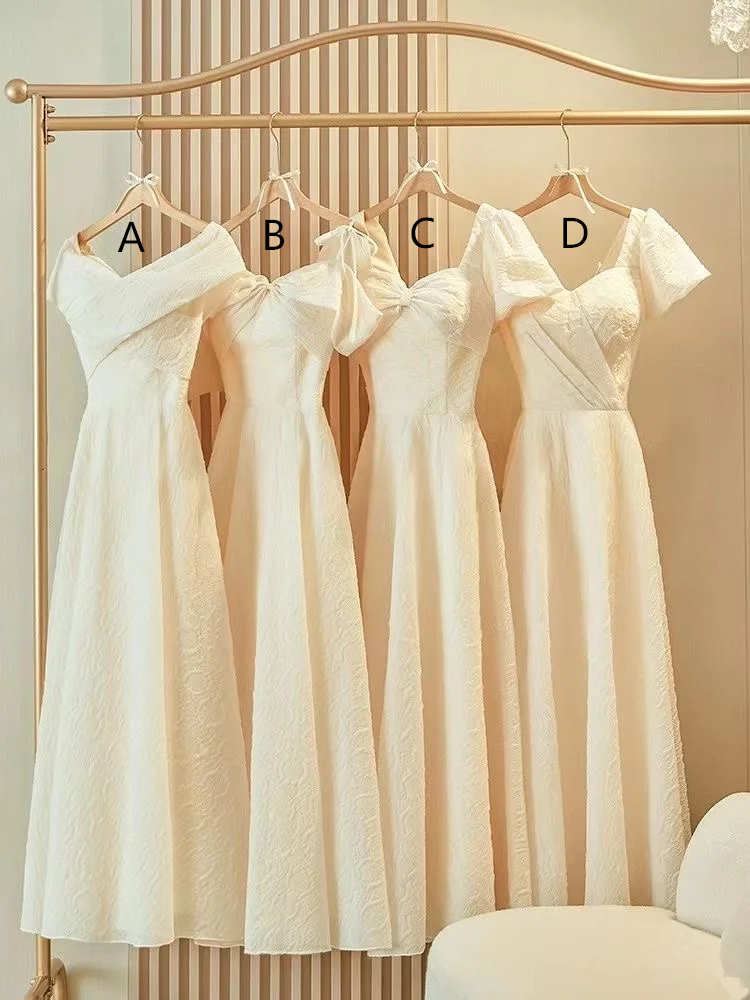 Apricot slim waist ball gown, bridesmaid dress R5975