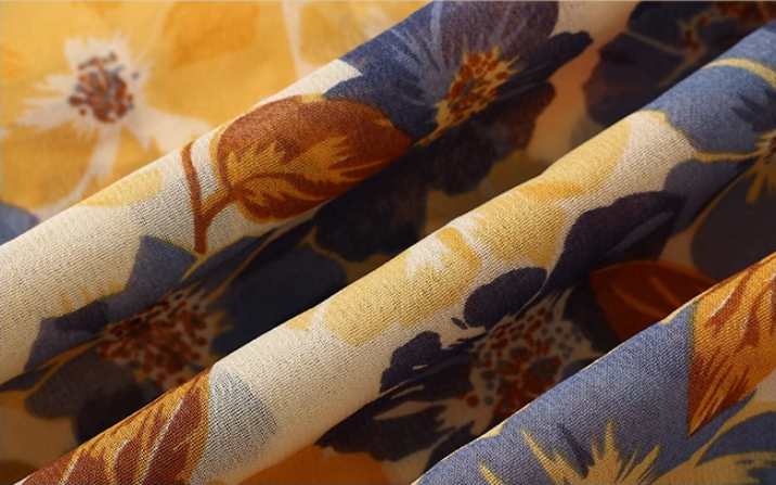 French holiday style niche yellow 2025 new dress floral high-end R2600