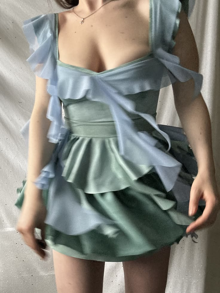 Silky Ruffled Women's Homecoming Dress Green Corset Short Prom Gown Party Dress RS3041