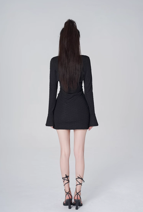 Pure desire style sexy hot girl dress suit black suspenders hip skirt women R4182