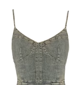 Retro distressed denim suspender dress 2025 new style temperament waist A-line long skirt R0165