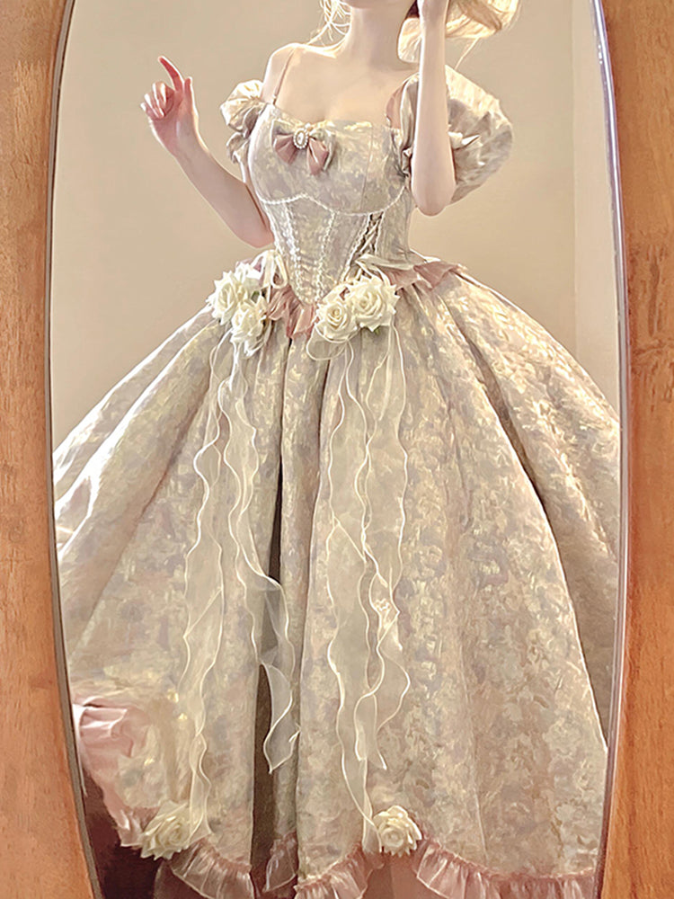 Pink lolita wedding birthday adult dress elegant and gorgeous puffy princess dress R1686