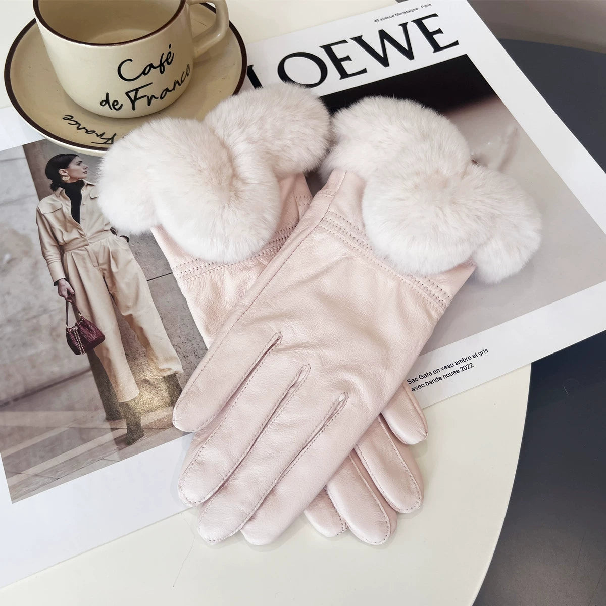 leather gloves for women winter leather gloves windproof S6208