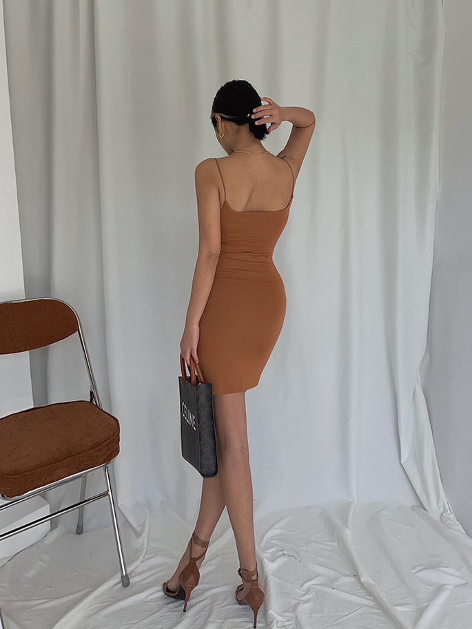 Double-layer suspender skirt dress supermodel aura S curve hip skirt sexy summer R3042