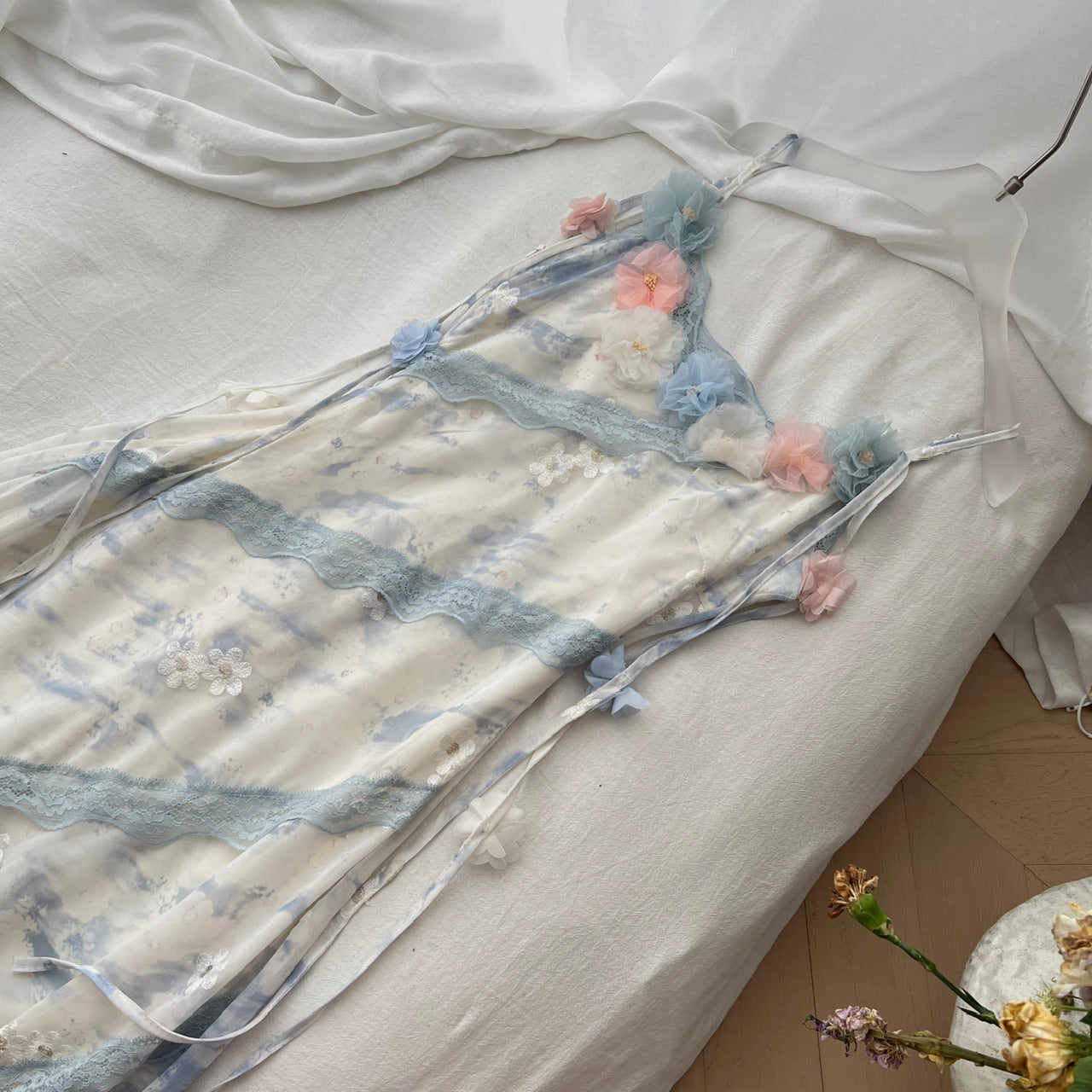 Summer pure desire style niche design suspender long dress R2173