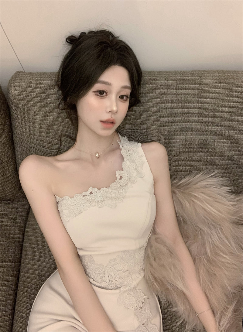 Sexy slim fit hip skirt with off-shoulder dress R0539