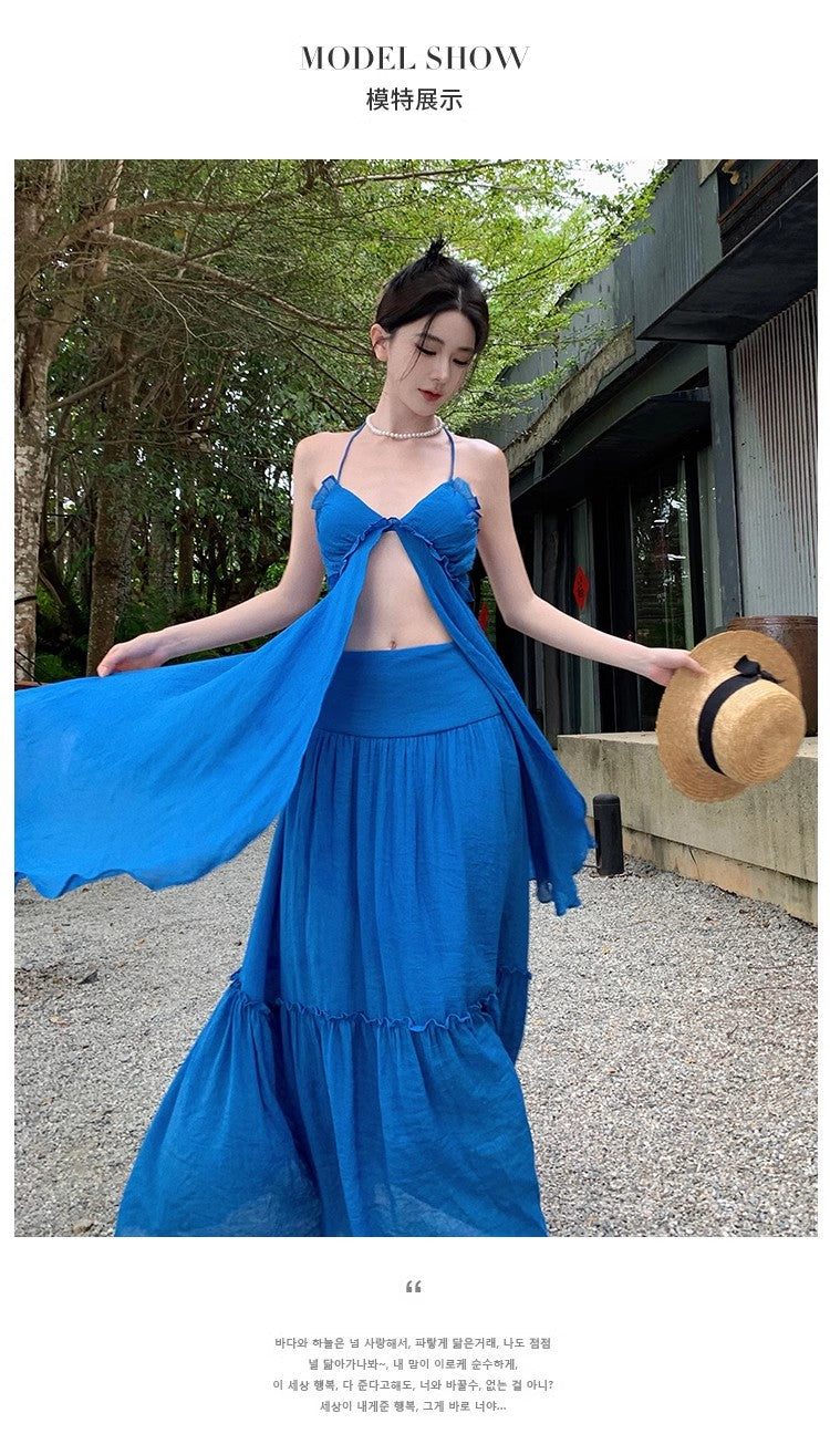 A Line Blue Long Stunning Evening Gown Party Prom Dress S7274