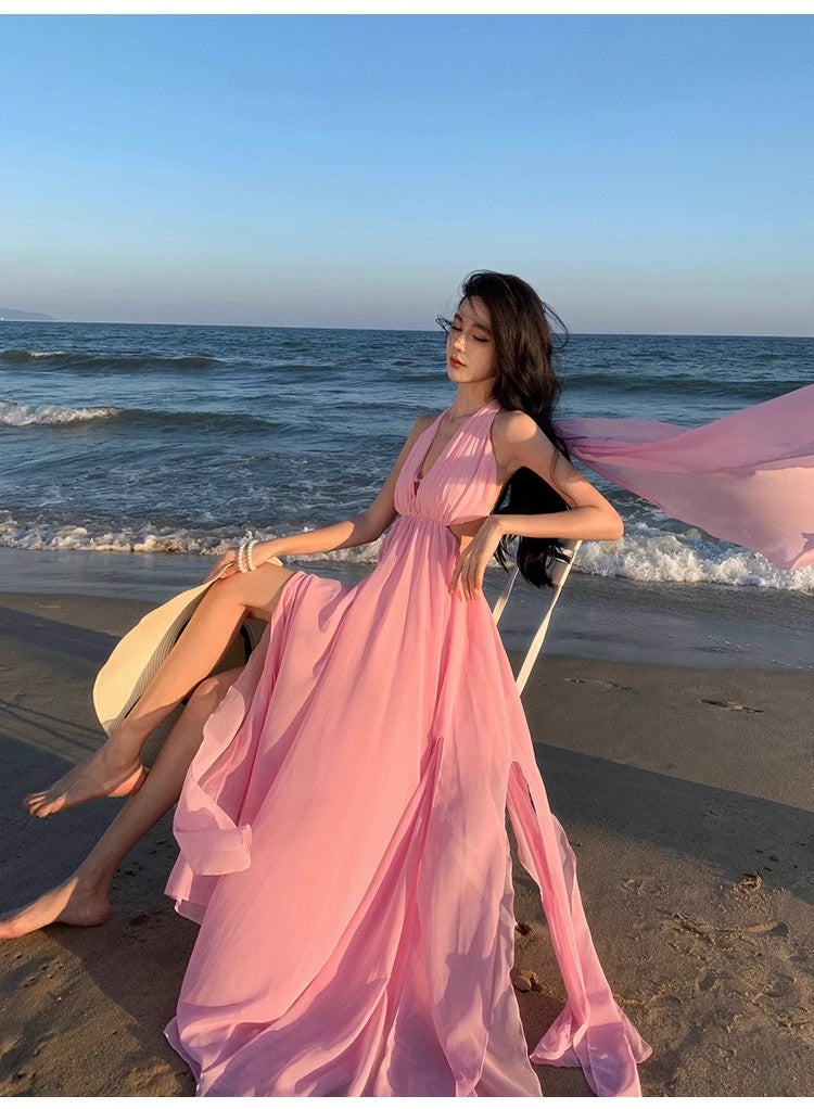 A Line Pink Long Stunning Evening Gown Party Prom Dress S7307