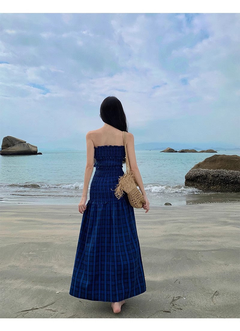 A Line Blue Long Stunning Evening Gown Party Prom Dress S7301