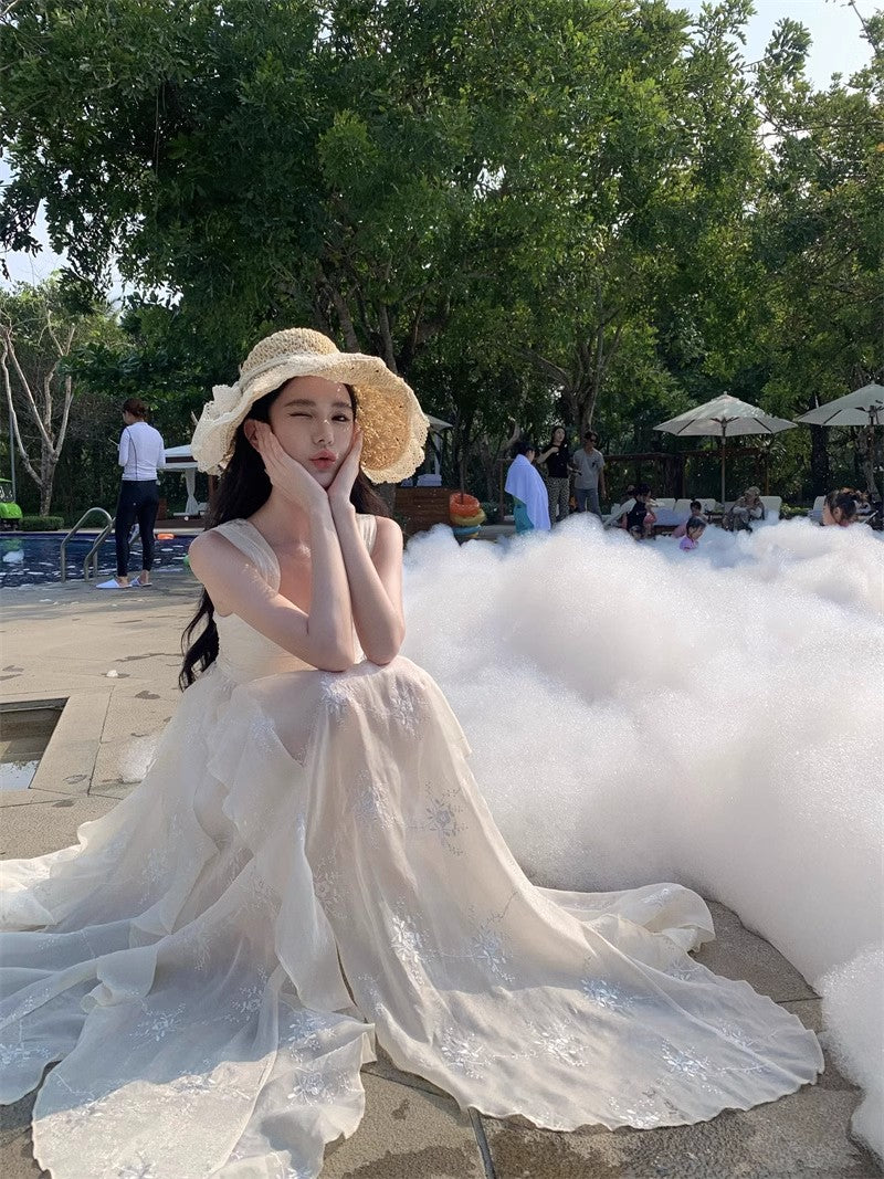 A Line White Long Stunning Evening Gown Party Prom Dress S7293