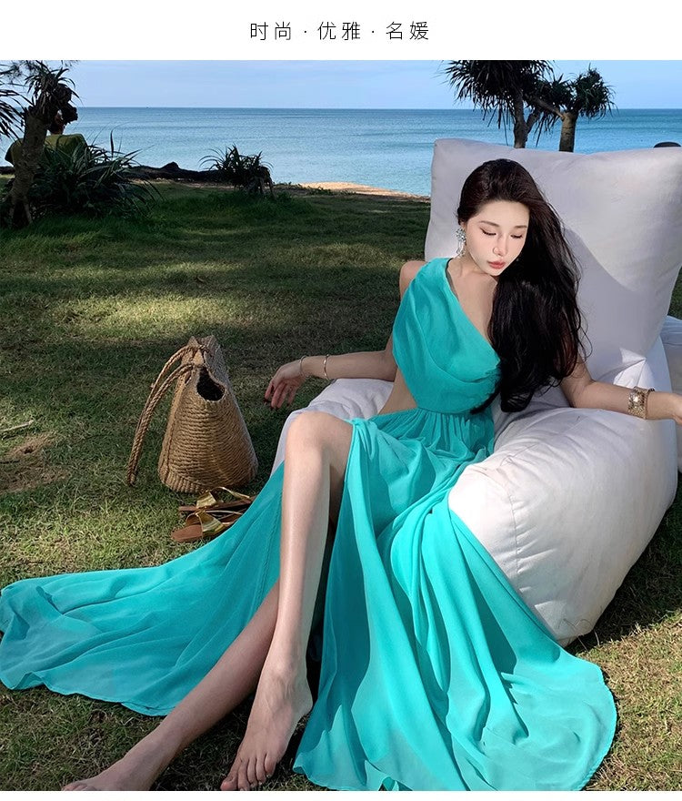 A Line Blue Long Stunning Evening Gown Party Prom Dress S7279