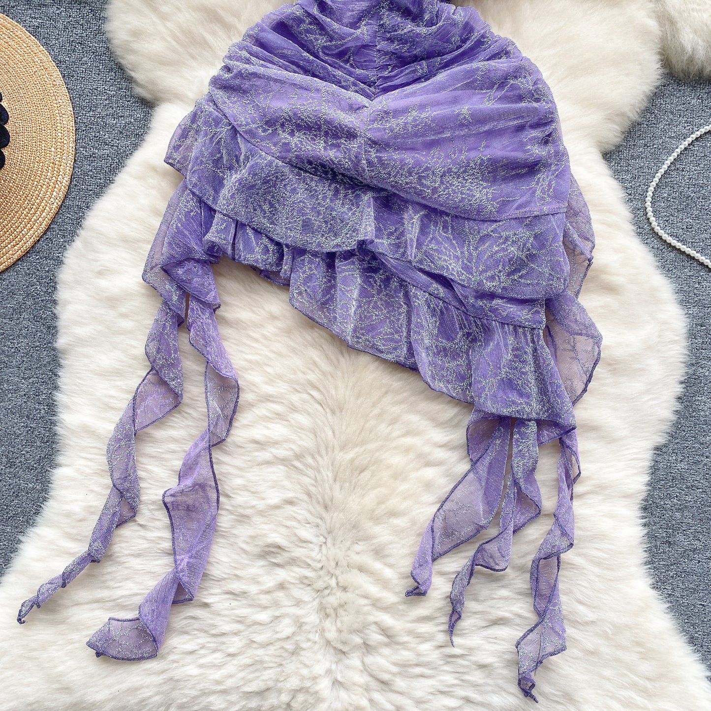 European and American sweet and cool hot girl style sexy dress ruffled short skirt tube top dress R2289