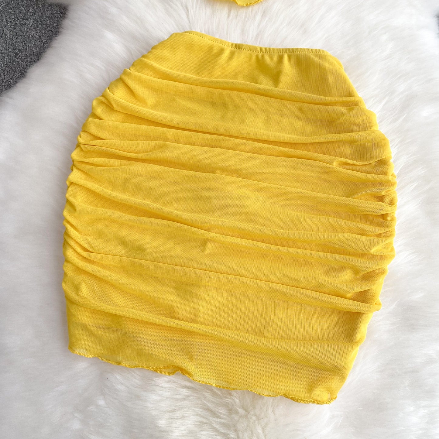 European and American suit pure desire hot girl sexy halter neck camisole + tight mesh skirt R2281