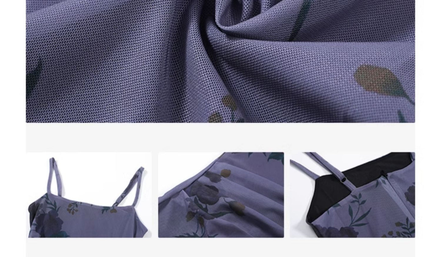 Seaside long skirt 2025 new French slim fit purple suspender dress R0046