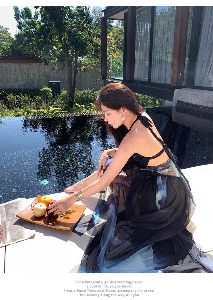 A Line Black Long Stunning Evening Gown Party Prom Dress S7271