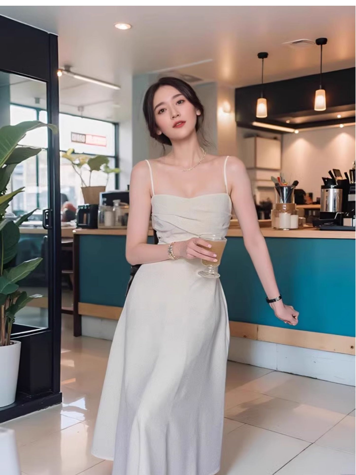 White suspender dress 2025 short suit jacket waist sleeveless niche design skirt R1492