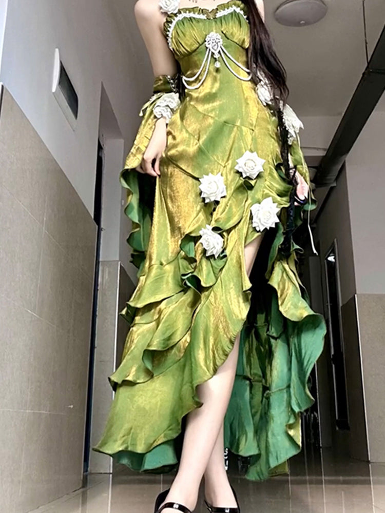 Atmosphere wear niche design rose birthday evening dress suspender fishtail skirt R1668