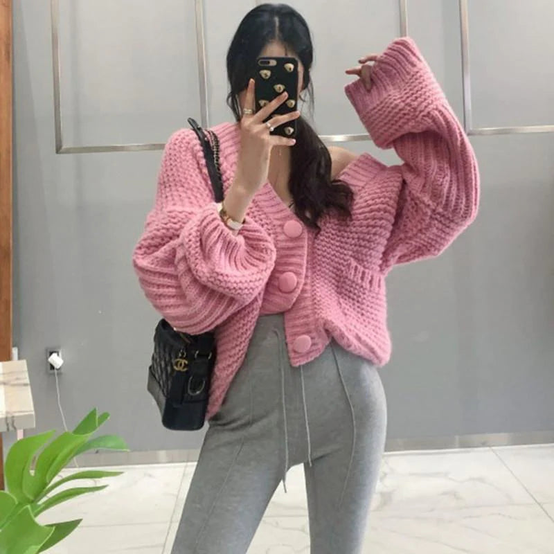 Buttoned Cable Knit Cardigan S2774