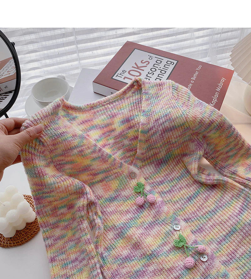 Korean slim warm long sleeve V-Neck Sweater Coat S2530