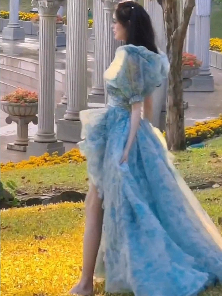 princess party dress long floral dress S5748