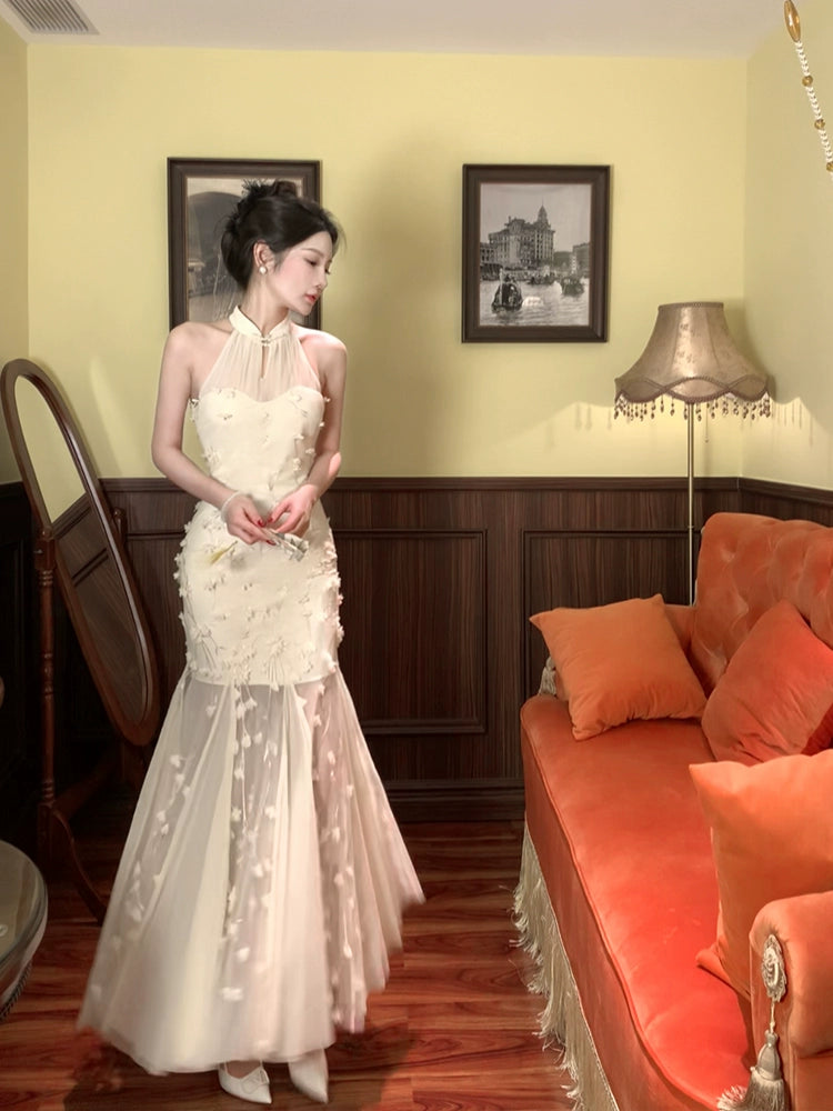 embroidered dress mermaid evening dress long party dress S5973