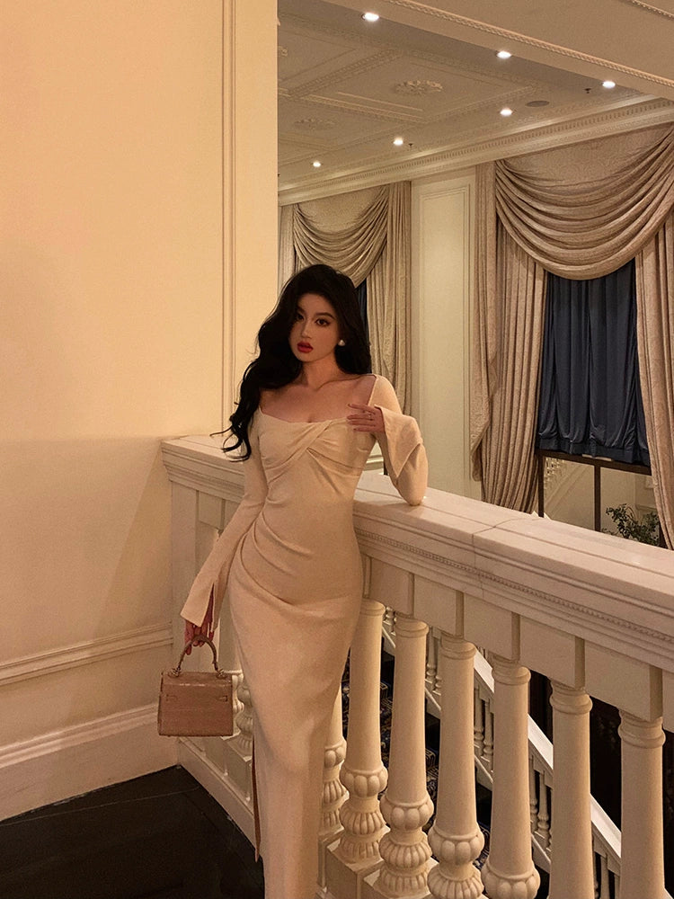 Gentle square neck dress for women new style party dress S5668