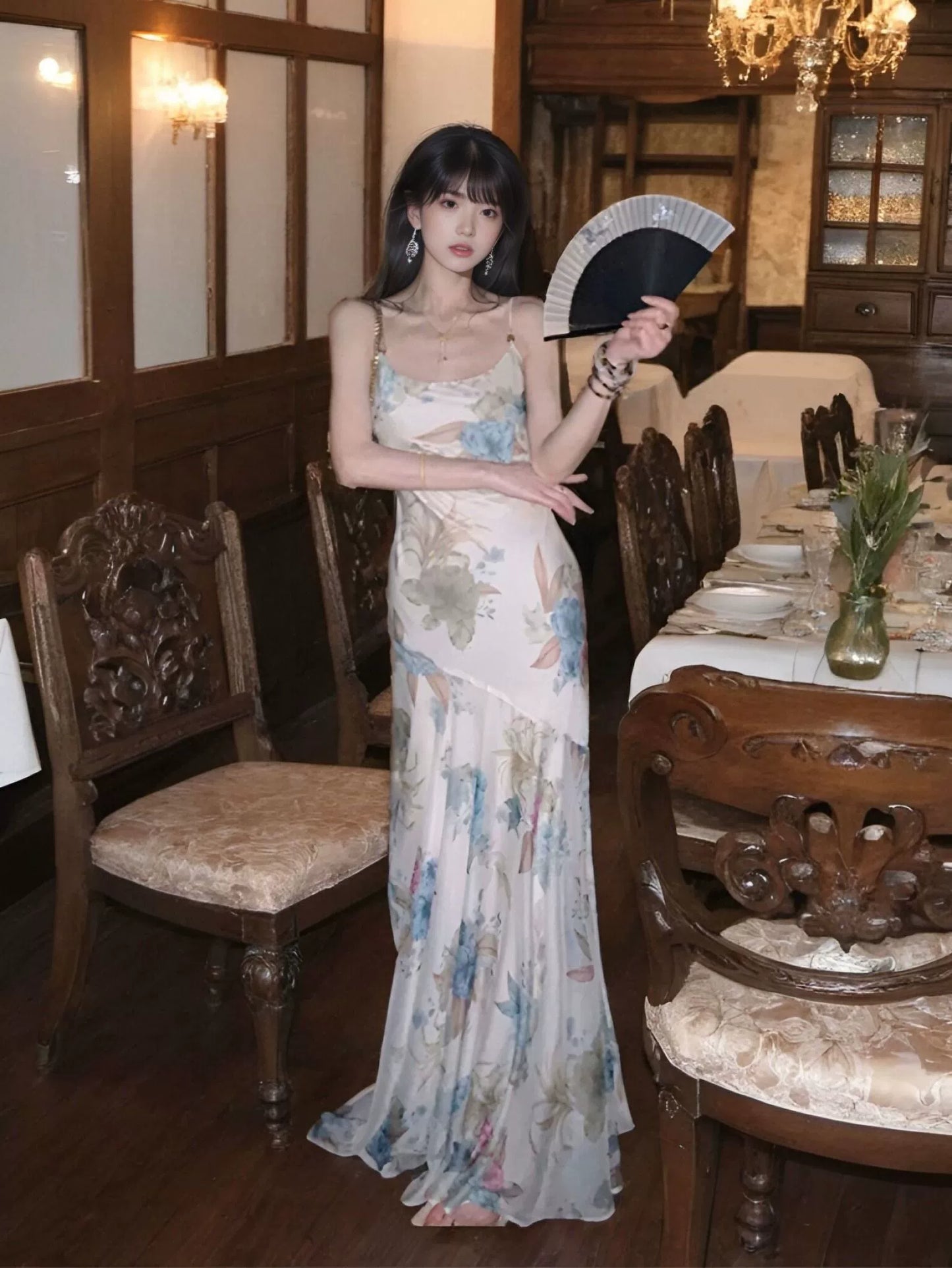 Sleeveless long dress women's summer new style party dress S5882