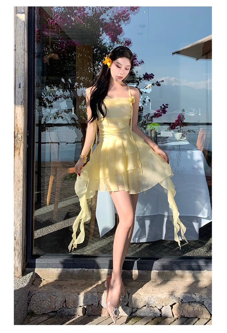 A Line Yellow Long Stunning Evening Gown Party Prom Dress S7286