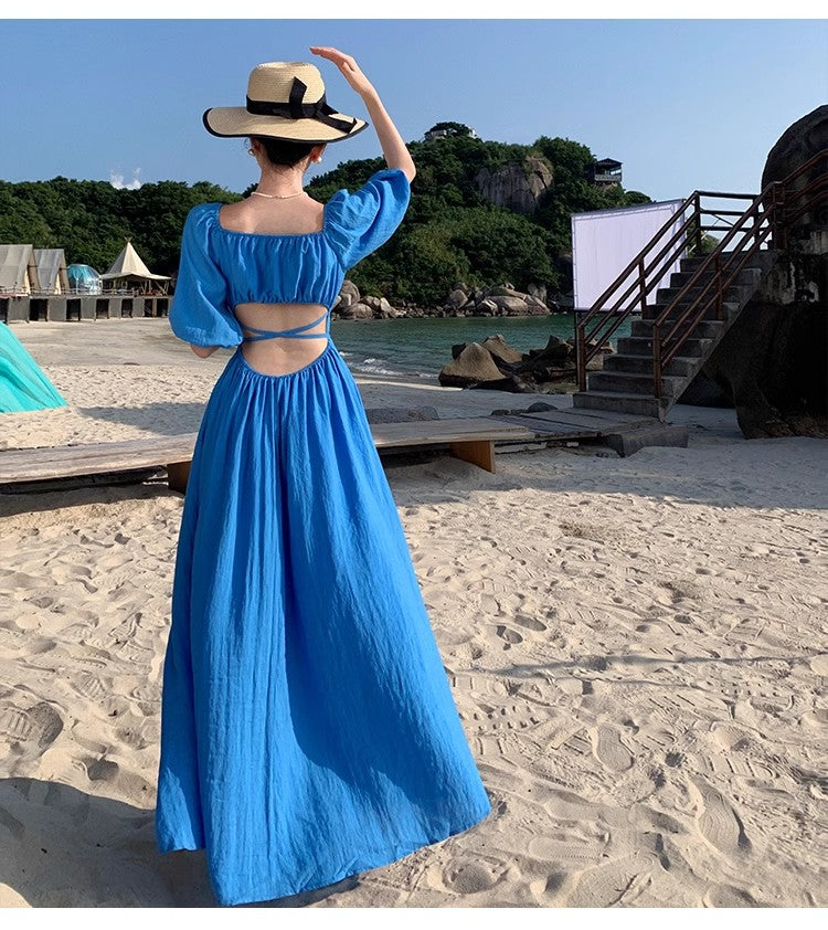 A Line Blue Long Stunning Evening Gown Party Prom Dress S7277