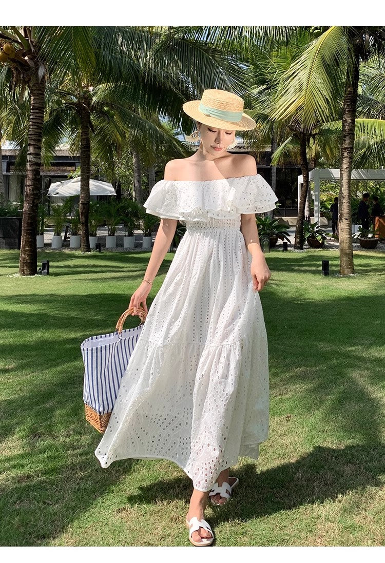 A Line White Long Stunning Evening Gown Party Prom Dress S7273