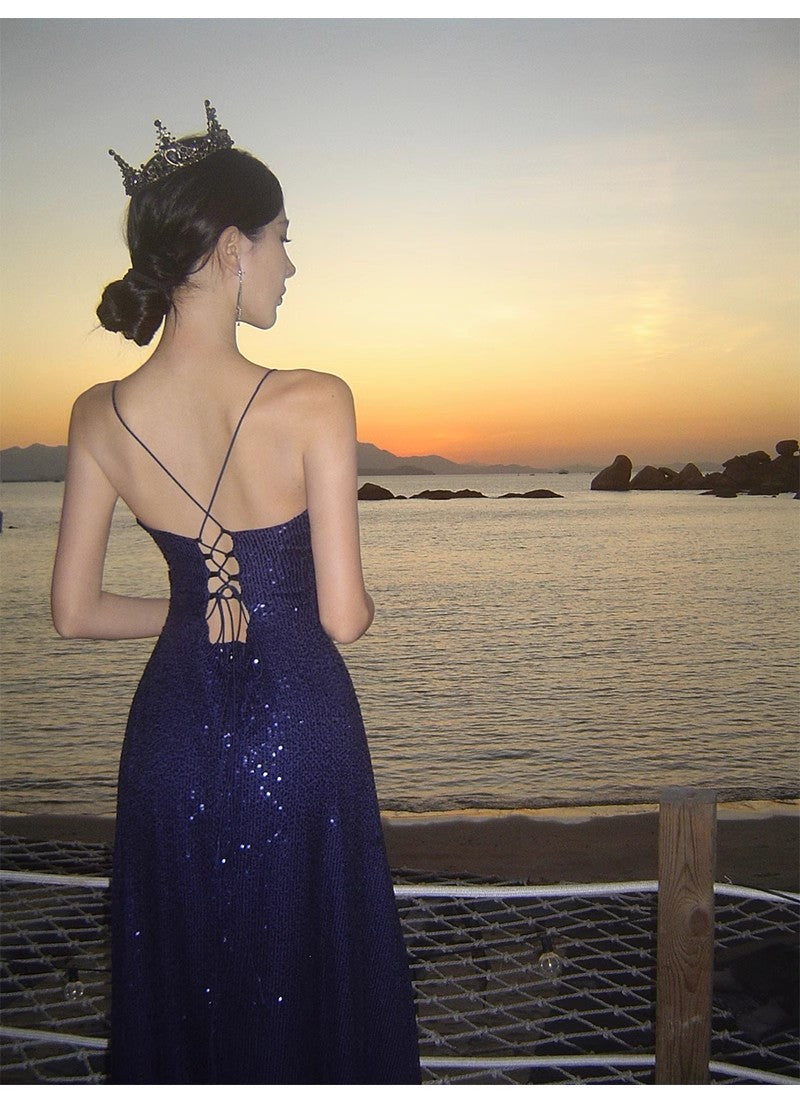 A Line Royal Blue Long Stunning Evening Gown Party Prom Dress S7268