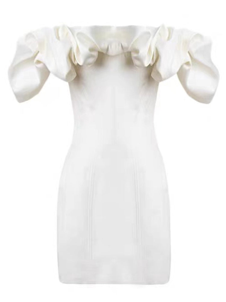 Birthday dress high-end party dress high-end niche one-shoulder tube top dress R1777