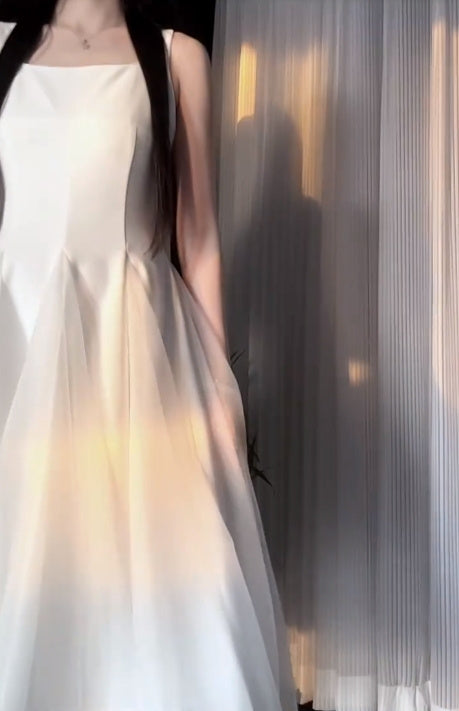 French style high-end dress, super beautiful, evening dress, super fairy, beautiful suspender long dress R0441