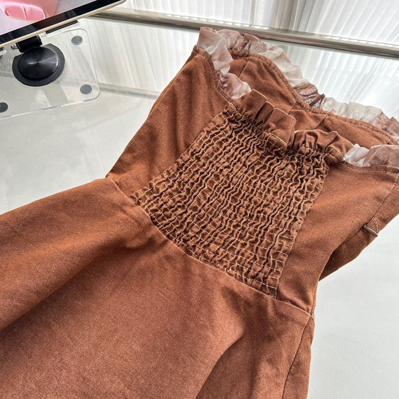 French romantic new design denim tube top dress R2073